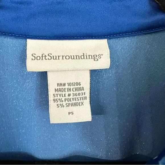 Soft Surroundings Women’s Long Sleeve Blue Button Up Velveteen Top Sz PS GUC - Picture 5 of 6